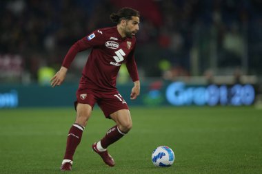 ROME, İtalya - 16.04.2022: RODRIGUEZ RICARDO (TOR) İtalyan Serisi sırasında SS LAZIO TORINO FC ile Roma Olimpiyat Stadyumu 'nda oynanan futbol maçı