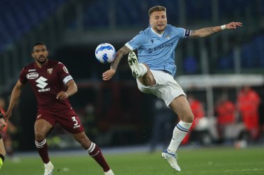 ROME, İtalya - 16.04.2022: CIRO IMMOBILE (LAZIO) İtalyan Serisi sırasında eylem halindedir.