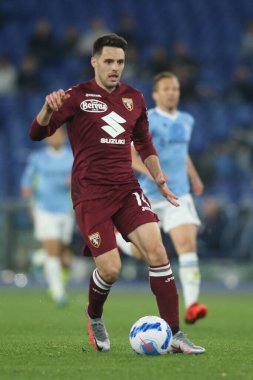 ROME, İtalya - 16.04.2022: İtalya Serisi sırasında SS LAZIO-TORINO FC arasında Roma Olimpiyat Stadyumu 'nda oynanan futbol maçı