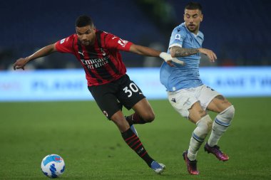 ROME, İtalya - 24.04.2022: MESSIAS (MIL), ZACCAGNI (LAZIO) İtalyan Serisi A futbol karşılaşmasında SS LAZIO - AC MILAN