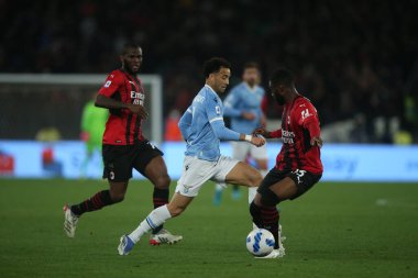 ROME, İtalya - 24.04.2022: İtalya Serisi sırasında SS LAZIO VS AC MILAN arasında Roma Olimpiyat Stadyumu 'nda oynanan futbol maçı