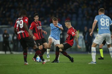 ROME, Italy - 24.04.2022:  in action during the Italian Serie A football match between SS LAZIO VS AC MILAN at Olympic stadium in Rome
