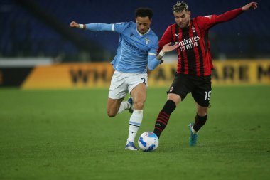 ROME, İtalya - 24.04.2022: İtalya Serisi sırasında SS LAZIO VS AC MILAN arasında Roma Olimpiyat Stadyumu 'nda oynanan futbol maçı
