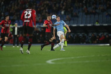 ROME, İtalya - 24.04.2022: İtalya Serisi sırasında SS LAZIO VS AC MILAN arasında Roma Olimpiyat Stadyumu 'nda oynanan futbol maçı