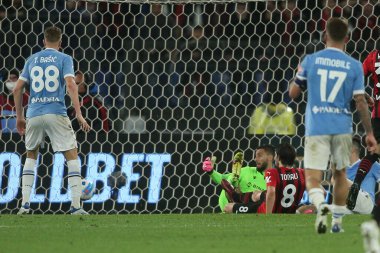 ROME, İtalya - 24.04.2022: TONALI (MIL) İtalyan Serisi sırasında gol 1-2, SS LAZIO - AC MILAN arasında Roma Olimpiyat Stadyumu 'nda oynanan bir futbol maçı