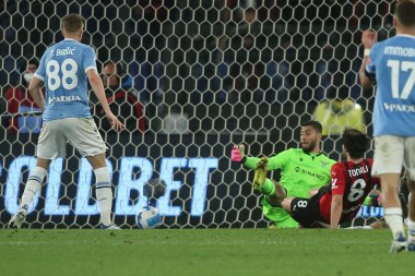 ROME, İtalya - 24.04.2022: TONALI (MIL) İtalyan Serisi sırasında gol 1-2, SS LAZIO - AC MILAN arasında Roma Olimpiyat Stadyumu 'nda oynanan bir futbol maçı