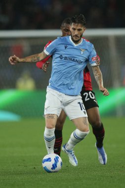 ROME, İtalya - 24.04.2022: LUIS ALBERTO (LAZIO) İtalyan Serisi sırasında Roma Olimpiyat Stadyumu 'nda SS LAZIO - AC MILAN arasında oynanan futbol maçı