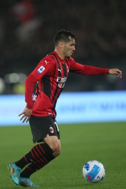 ROME, İtalya - 24.04.2022: DIAZ (MIL) İtalyan Serisi sırasında Roma Olimpiyat Stadyumu 'nda SS LAZIO-AC MILAN arasında oynanan futbol maçı