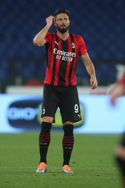 ROME, İtalya - 24.04.2022: Roma Olimpiyat Stadyumu 'nda SS LAZIO-AC MILAN arasında oynanan İtalyan Serisi' nde (MIL) maç