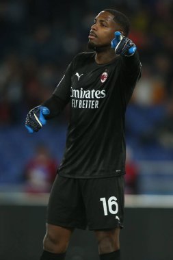 ROME, İtalya - 24.04.2022: MAIGNAN (MIL) İtalyan Serisi sırasında Roma Olimpiyat Stadyumu 'nda SS LAZIO-AC MILAN arasında oynanan futbol maçı
