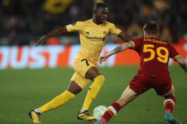 ROME, ITALY - 14.04.2022: UEFA Konferans Ligi çeyrek final maçı sırasında PELLEGRINO (BODO) ile FK Bodo / Glimt arasında 14 Nisan 'da Roma Olimpiyat Stadyumu' nda oynanan karşılaşma.