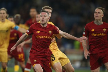 ROME, ITALY - 14.04.2022: JORDAN VERETOUT (AS ROMA) during the UEFA Conference League Quarter Final Leg One match between and FK Bodo/Glimt at Olympic Stadium in Rome on April 14. clipart