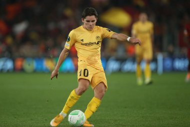 ROME, ITALY - 14.04.2022: H.VETLESEN (BODO) UEFA Konferans Ligi çeyrek final maçı sırasında 14 Nisan 'da Roma Olimpiyat Stadyumu' nda oynanan FK Bodo / Glimt karşılaşmasında.