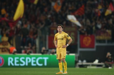 ROME, ITALY - 14.04.2022: UEFA Konferans Ligi çeyrek final maçı ile FK Bodo / Glimt arasında 14 Nisan 'da Roma Olimpiyat Stadyumu' nda oynanan karşılaşmada hayal kırıklığı..