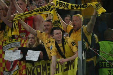 ROME, ITALY - 14.04.2022: UEFA Konferans Ligi çeyrek final maçı ile FK Bodo / Glimt arasında 14 Nisan 'da Roma Olimpiyat Stadyumu' nda oynanan karşılaşmada hayal kırıklığı..