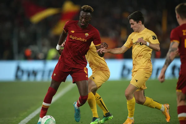 Rome Italy 2022 Tammy Abraham Roma Vetlesen Bodo Uefa Conference — ストック写真