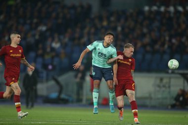 ROME, ITALY - 05.05.2022: Roma 'daki Olimpiyat Stadyumu' nda oynanan UEFA Avrupa Konferans Ligi yarı final karşılaşmasında. 