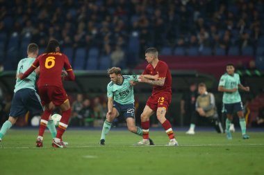 ROME, ITALY - 05.05.2022: Roma 'daki Olimpiyat Stadyumu' nda oynanan UEFA Avrupa Konferans Ligi yarı final karşılaşmasında. 
