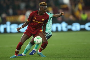 ROME, ITALY - 05.05.2022: TAMMY ABRAHAM (AS ROMA)  in action during the UEFA Europa Conference League semi-final match Roma v Leicester City at the Olympic Stadium in Rome.