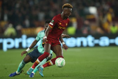 ROME, ITALY - 05.05.2022: TAMMY ABRAHAM (AS ROMA) UEFA Avrupa Konferans Ligi yarı final karşılaşması sırasında Roma 'daki Olimpiyat Stadyumu' nda Roman - Leicester City.