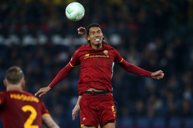 ROME, ITALY - 05.05.2022: CRIS SMALLING (AS ROMA) in action during UEFA Europa Conference League semi-final match Roma v Leicester City at the Olympic Stadium in Rome.