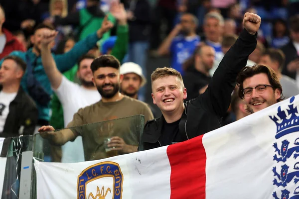Rome Italy 2022 Leicesters Supporters Stands Waiting Uefa Europa Conference — Stockfoto