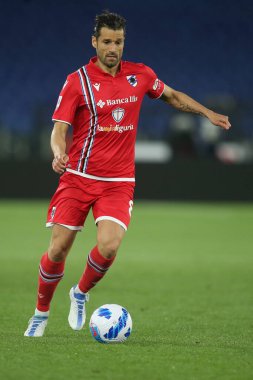 ROME, İtalya - 07.05.2022: İtalyan Serisi sırasında CANDREVA (SAMP), Roma Olimpiyat Stadyumu 'nda SS LAZIO-S SAMPDORIA GENOA arasında oynanan futbol maçı.