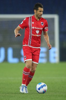 ROME, İtalya - 07.05.2022: İtalyan Serisi sırasında CANDREVA (SAMP), Roma Olimpiyat Stadyumu 'nda SS LAZIO-S SAMPDORIA GENOA arasında oynanan futbol maçı.