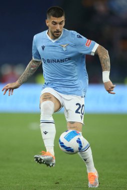 ROME, İtalya - 07.05.2022: ZACCAGNI (LAZIO) İtalyan Serisi sırasında SS LAZIO - SAMPDORIA GENOA arasında Roma Olimpiyat Stadyumu 'nda oynanan futbol karşılaşması.