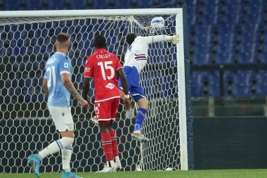ROME, İtalya - 07.05.2022: EMIL AUDERO (SAMP) İtalyan Serisi sırasında SS LAZIO-S SAMPDORIA GENOA arasında Roma Olimpiyat Stadyumu 'nda oynanan futbol maçı.