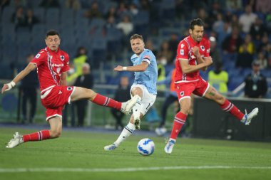 ROME, İtalya - 07.05.2022: CIRO IMMOBILE (LAZIO) İtalyan Serisi sırasında eylem halindeydi SS LAZIO - S SAMPDORIA GENOA arasında Roma Olimpiyat Stadyumu 'nda oynanan futbol karşılaşması.