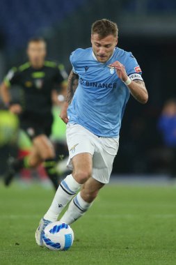 ROME, İtalya - 07.05.2022: CIRO IMMOBILE (LAZIO) İtalyan Serisi sırasında eylem halindeydi SS LAZIO - S SAMPDORIA GENOA arasında Roma Olimpiyat Stadyumu 'nda oynanan futbol karşılaşması.