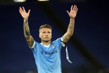 ROME, İtalya - 07.05.2022: CIRO IMMOBILE (LAZIO) İtalya Serisi 'nin sonunda taraftarları karşıladı..