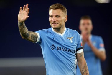 ROME, İtalya - 07.05.2022: CIRO IMMOBILE (LAZIO) İtalya Serisi 'nin sonunda taraftarları karşıladı..