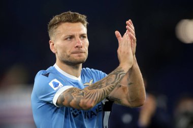 ROME, İtalya - 07.05.2022: CIRO IMMOBILE (LAZIO) İtalya Serisi 'nin sonunda taraftarları karşıladı..