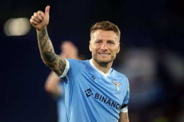 ROME, İtalya - 07.05.2022: CIRO IMMOBILE (LAZIO) İtalya Serisi 'nin sonunda taraftarları karşıladı..