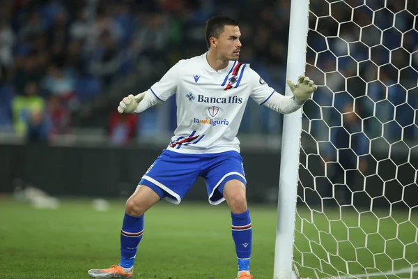 ROME, İtalya - 07.05.2022: EMIL AUDERO (SAMP) İtalyan Serisi sırasında SS LAZIO-S SAMPDORIA GENOA arasında Roma Olimpiyat Stadyumu 'nda oynanan futbol maçı.
