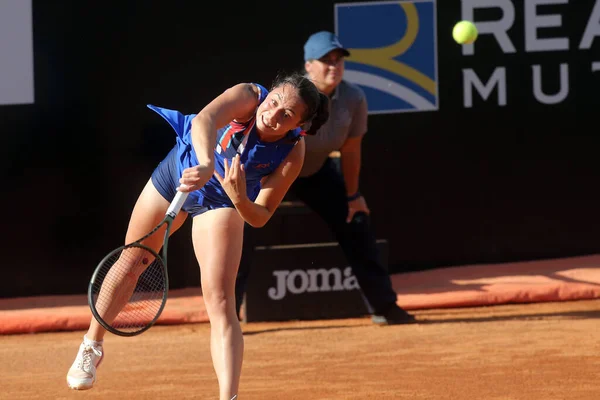 Rome Italy May Elisabetta Cocciaretto Italy Plays Forehand Belinda Bencic — Stock Photo, Image