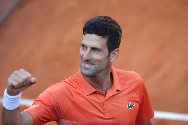 Rome Italy 2022 Novak Djokovic Wins Trophy Final Match Tsitsipas — Zdjęcie stockowe