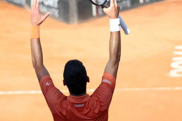 Rome Olaszország 2022 Május Novak Djokovic Nyerte Kupát Döntőben Tsitsipas — Stock Fotó