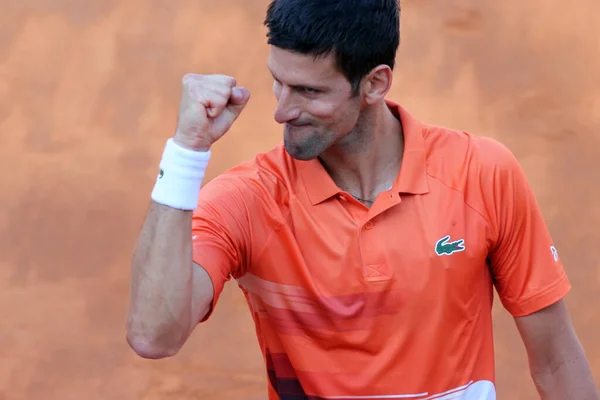 Rome Italy 2022 Novak Djokovic Wins Trophy Final Match Tsitsipas — Stock Photo, Image