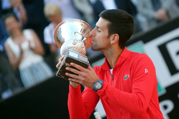Rome Italy 2022 Award Ceremony Novak Djokovic Wins Trophy Final — Stock Photo, Image