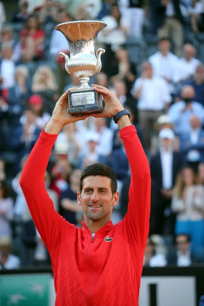 Rome Italy 2022 Award Ceremony Novak Djokovic Wins Trophy Final — Stockfoto