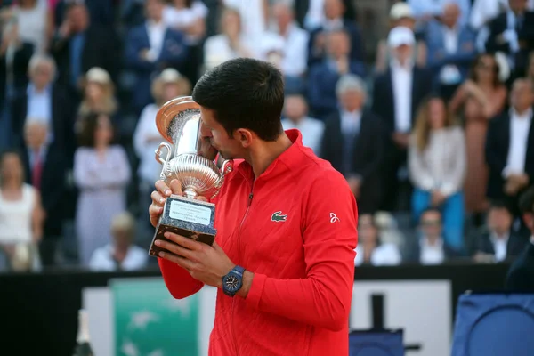 Rome Italy 2022 Award Ceremony Novak Djokovic Wins Trophy Final — ストック写真