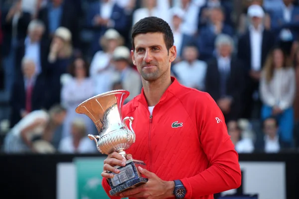 Rome Italy 2022 Award Ceremony Novak Djokovic Wins Trophy Final — Stock Photo, Image