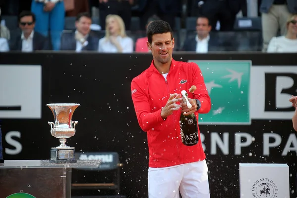 Rome Italy 2022 Award Ceremony Novak Djokovic Wins Trophy Final — Stockfoto