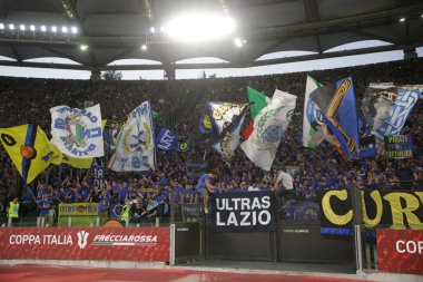 ROME, İtalya - 11.05.2022: FC JUVENTUS TURIN 'e karşı FC INTERNAZIONALE MILAN' ın Roma 'daki Olimpiyat Stadyumu' nda oynanan İtalya Kupası Finali 2022 Kupası 'nda eylem halindedir.