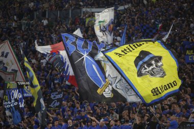 ROME, İtalya - 11.05.2022: FC JUVENTUS TURIN 'e karşı FC INTERNAZIONALE MILAN' ın Roma 'daki Olimpiyat Stadyumu' nda oynanan İtalya Kupası Finali 2022 Kupası 'nda eylem halindedir.