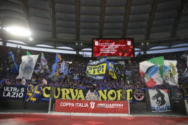 ROME, İtalya - 11.05.2022: FC JUVENTUS TURIN 'e karşı FC INTERNAZIONALE MILAN' ın Roma 'daki Olimpiyat Stadyumu' nda oynanan İtalya Kupası Finali 2022 Kupası 'nda eylem halindedir.