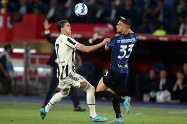 ROME, Italy - 11.05.2022:   in action during the football match Italy Cup Final 2022 Trophy  between FC JUVENTUS TURIN VS FC INTERNAZIONALE MILAN  at Olympic stadium in Rome